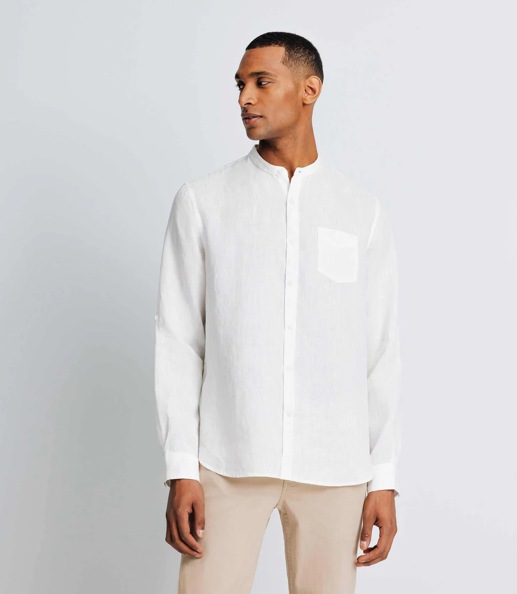 Chemise casual en lin blanche