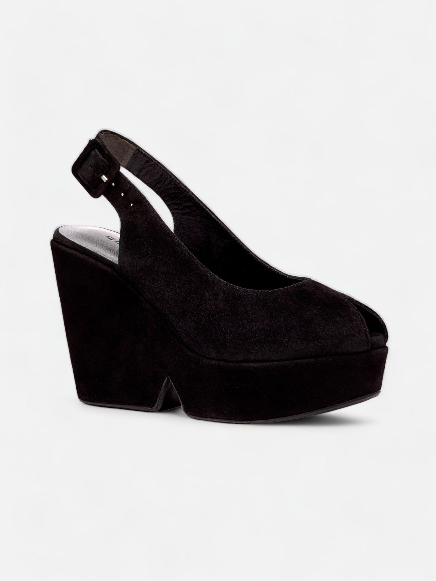 WEDGES - DYLAN wedges, suede goatskin black