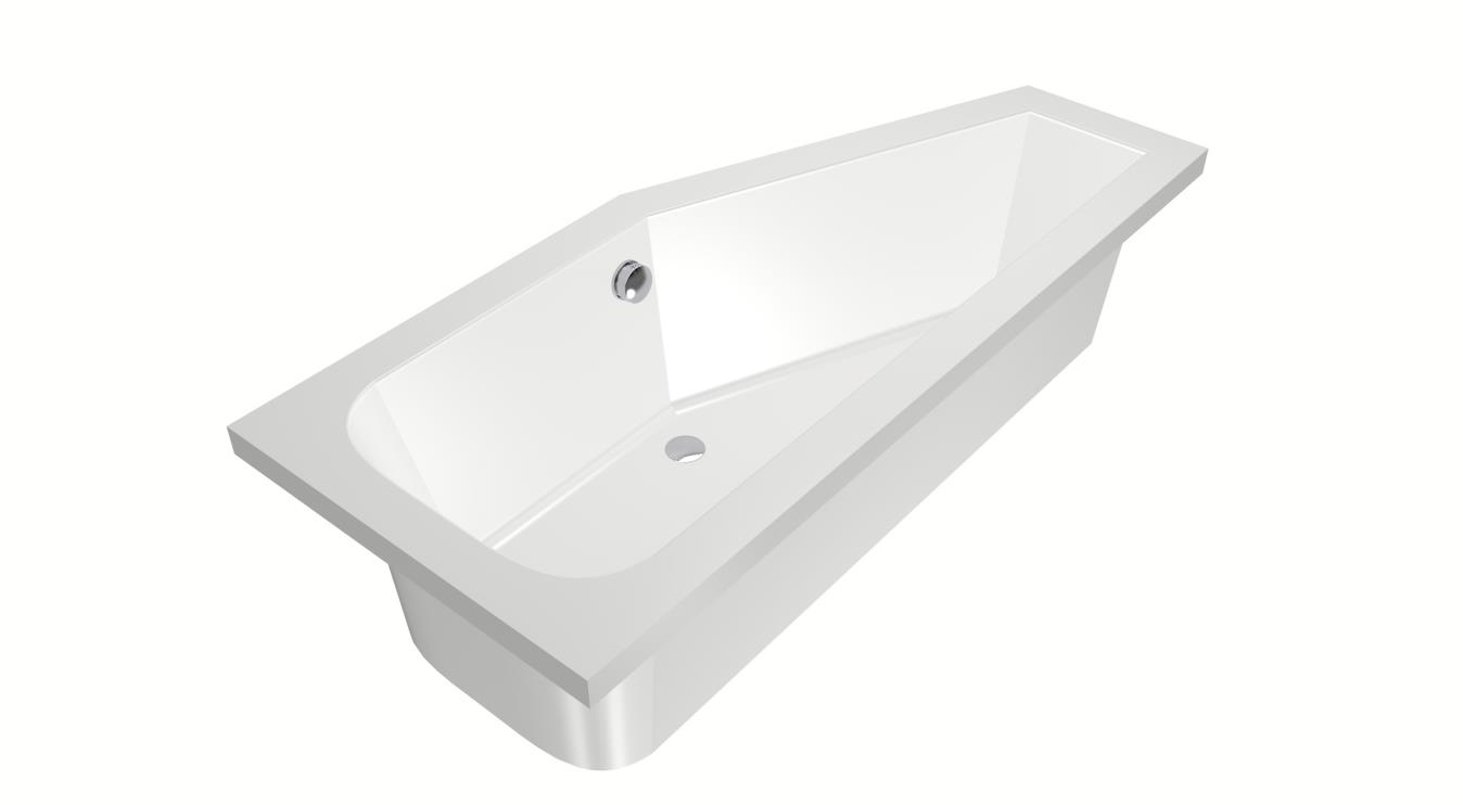 Xenz Lagoon Compact badkuip rechts 170x75x45cm wit
