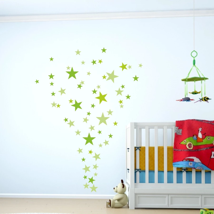 Nikima Wandtattoo 129-7 Sterne-Set grün 60 Stück grün
