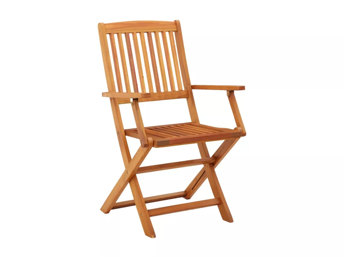 Chaises de jardin pliables lot de 4 Bois d'eucalyptus massif