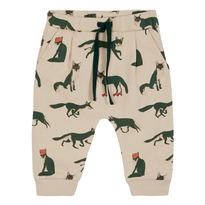 Emile et Ida Jogger Coton Bio Renards | Ecru