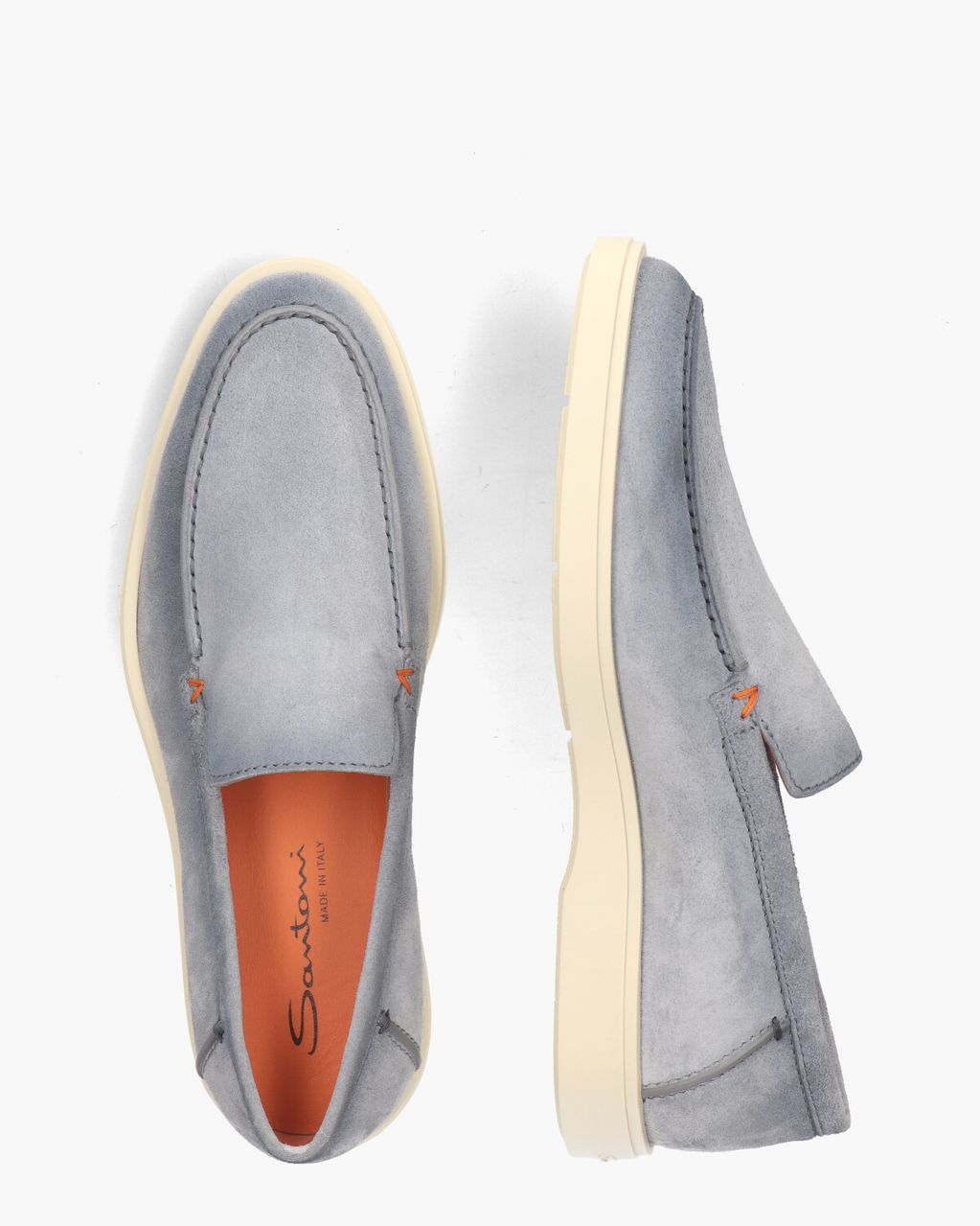 Santoni 17824 Lichtblauw Herenloafers