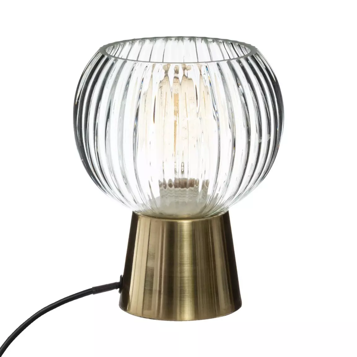 Lampe à poser en verre rétro (H19,5 cm) Laye Transparente