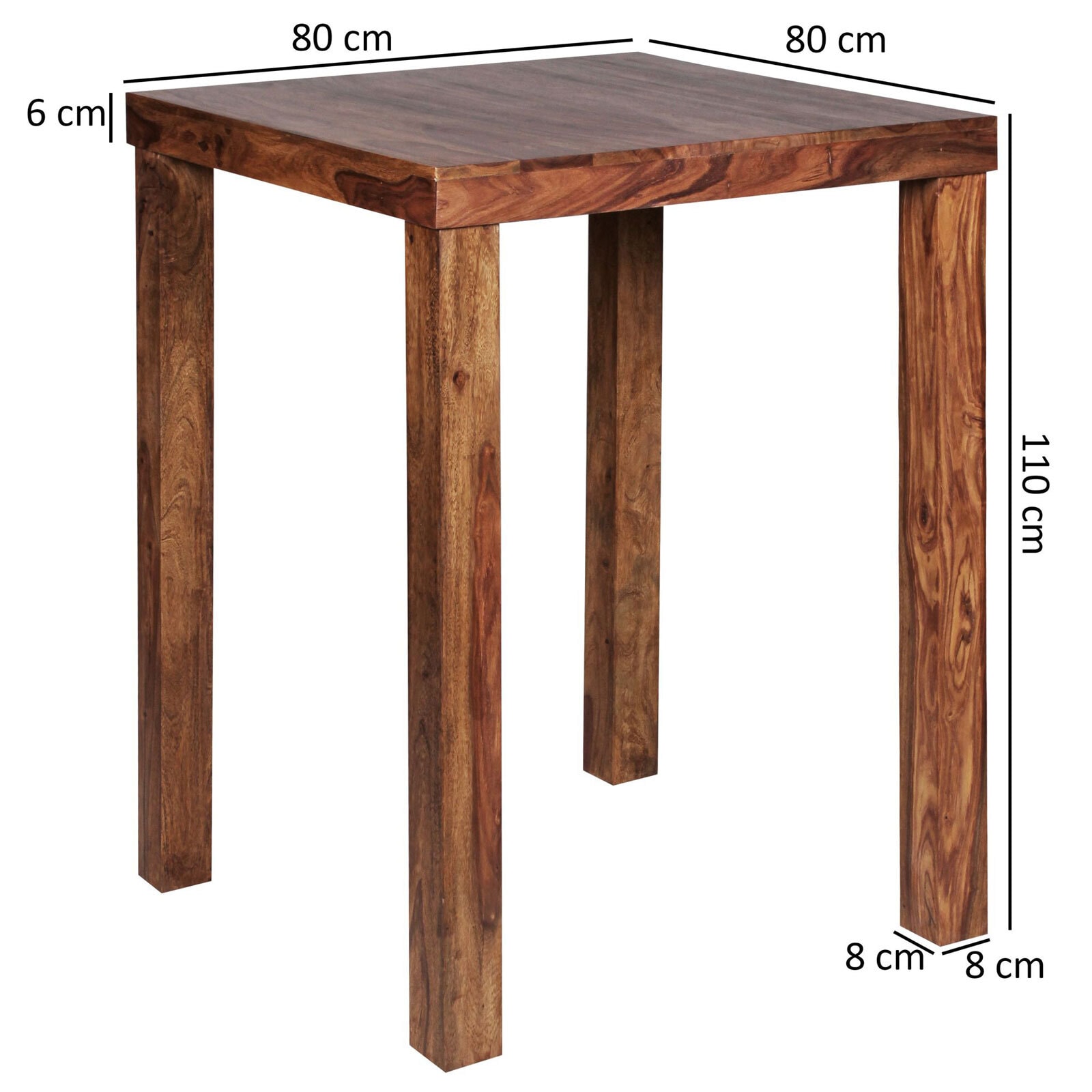 CASAVANTI Bartisch 80 x 80 cm braun
