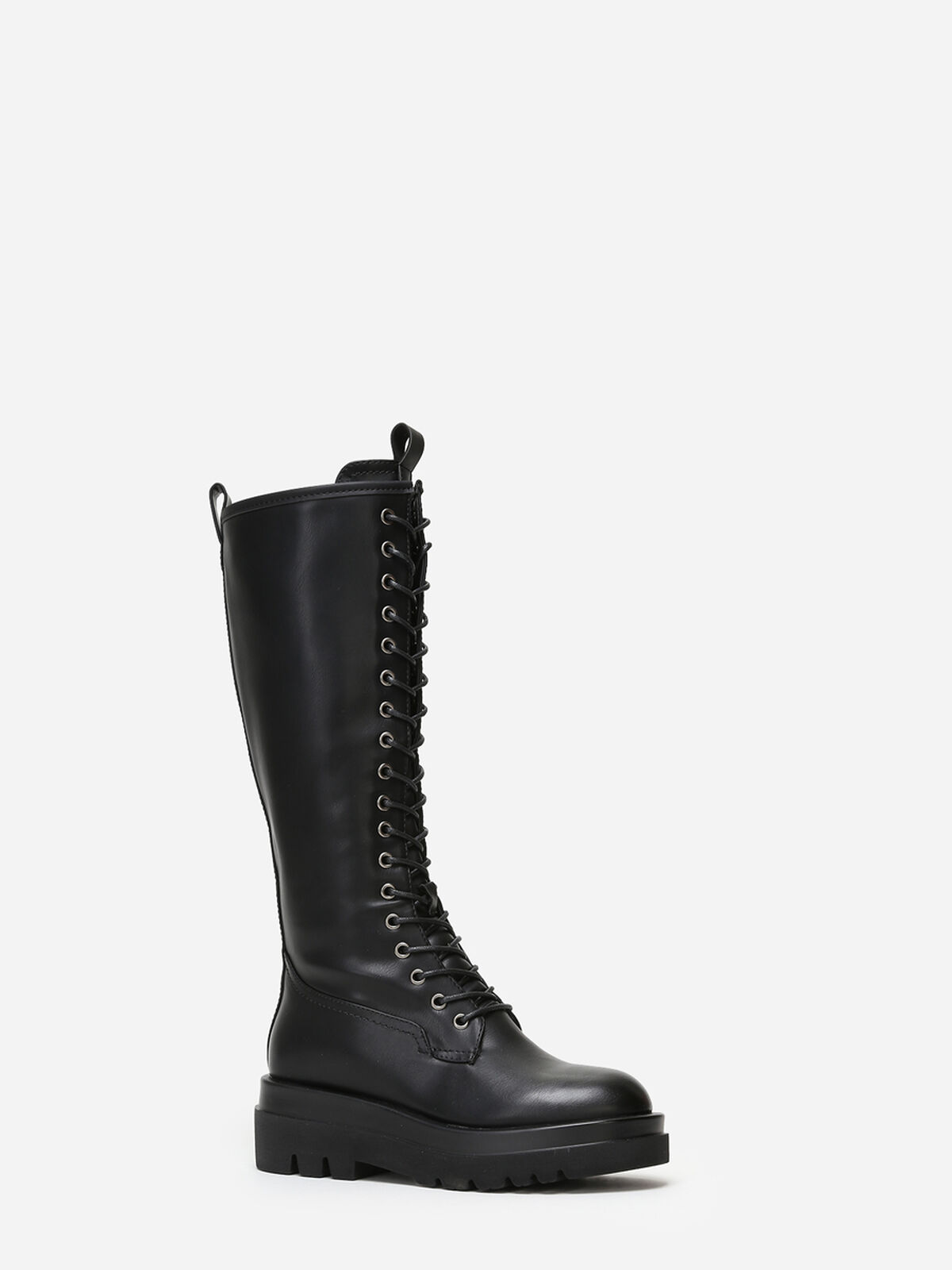 Bottes en simili style rangers crantées- Noir