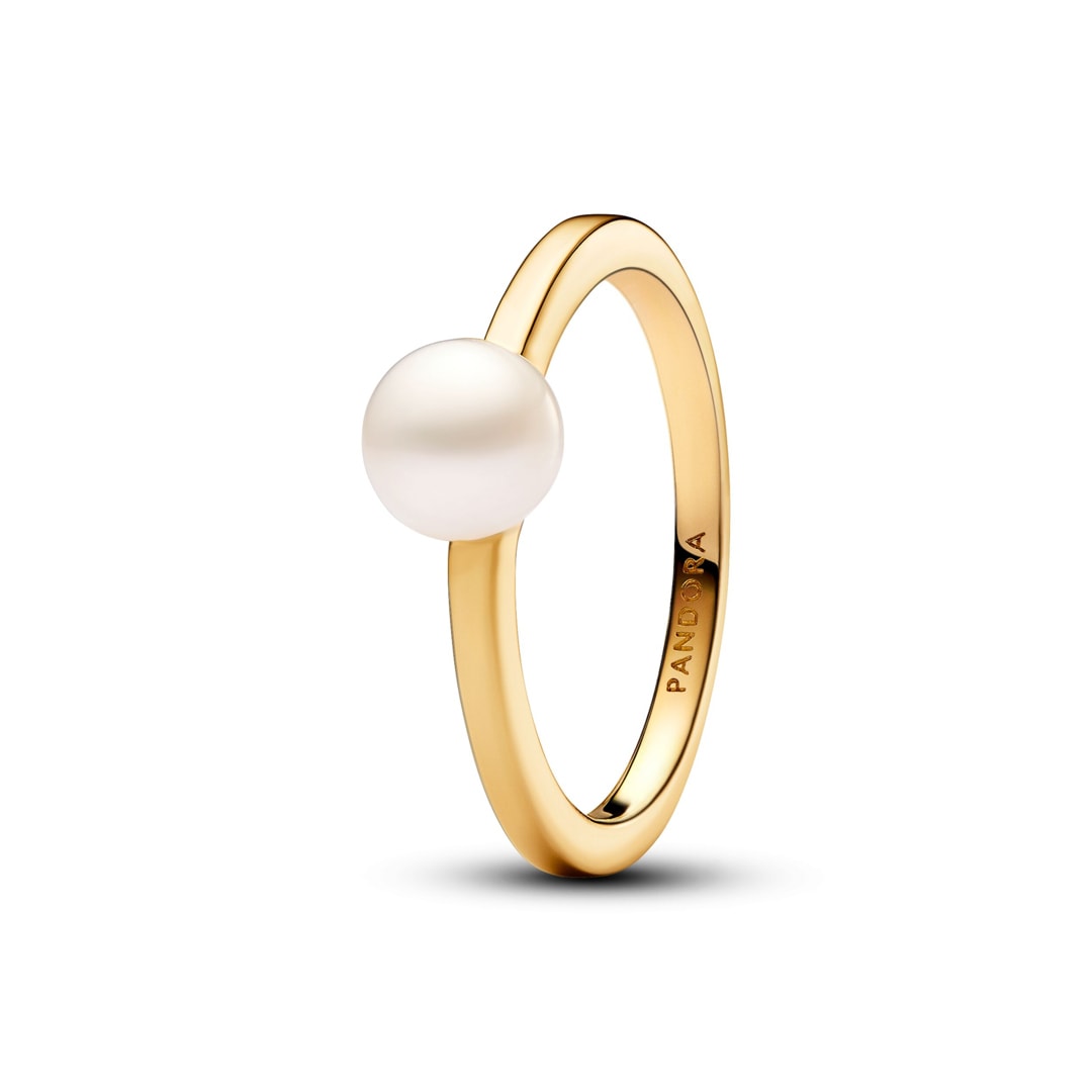 Pandora Gold Timeless Behandelte Süsswasserzuchtperle & Pavé Ring