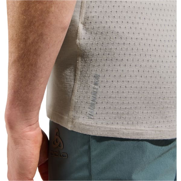 T-shirt randonnée ODLO ASCENT PW 125 CREW NECK S/S SILVER CLOUD/DARK SLATE
