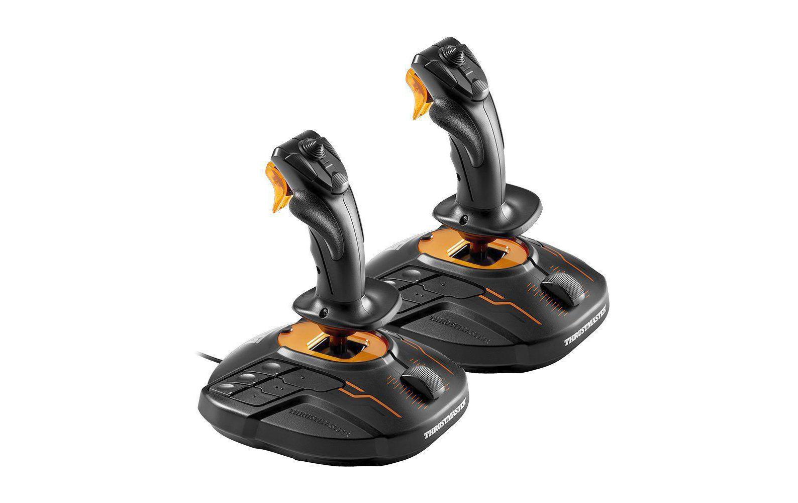 Joystick T.16000M FCS Space Sim Duo Flight Stick<br>Kombinieren Sie einen T.16000M FCS für die linke und einen für die rechte Hand