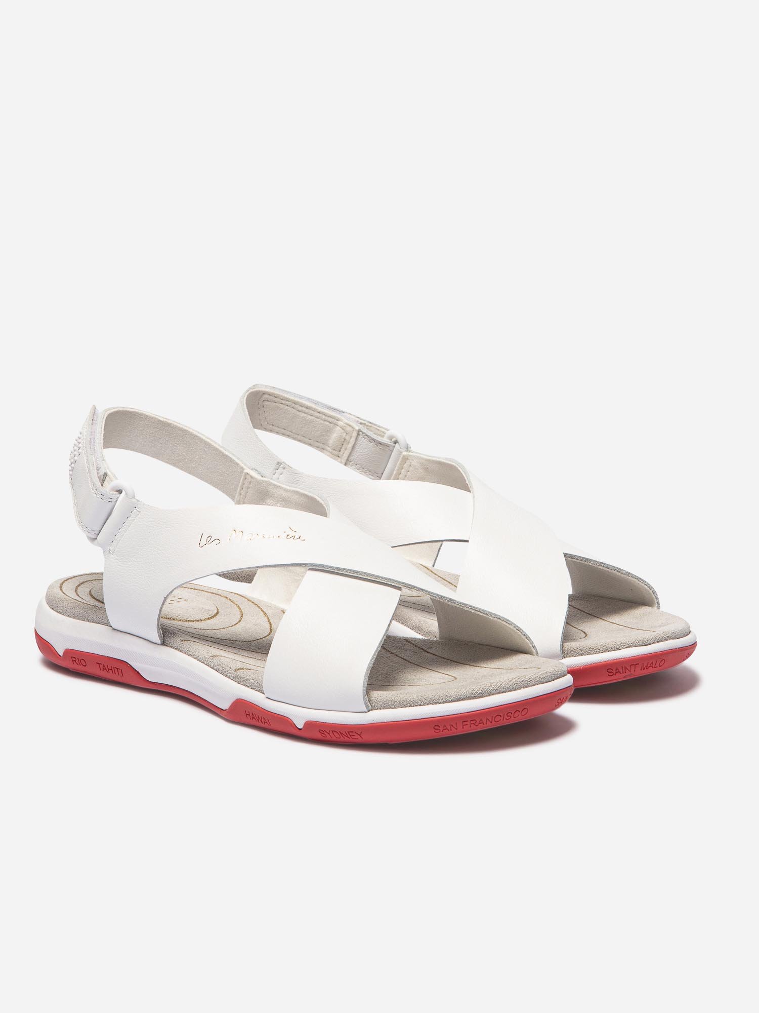 Sandales Femme Semelle Technique Cuir Blanc