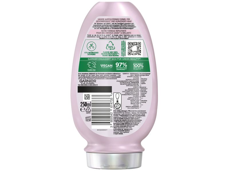 Garnier Haarspülung Ultra Doux Rice Water 300 ml Conditioner speichert die Feuchtigkeit des Haares und polstert es sichtbar auf