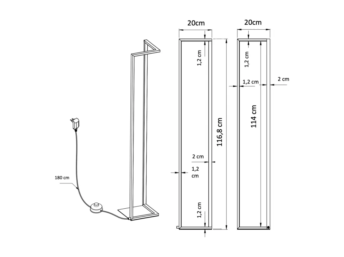 Lampadaire angle design LED coin - Tivoli