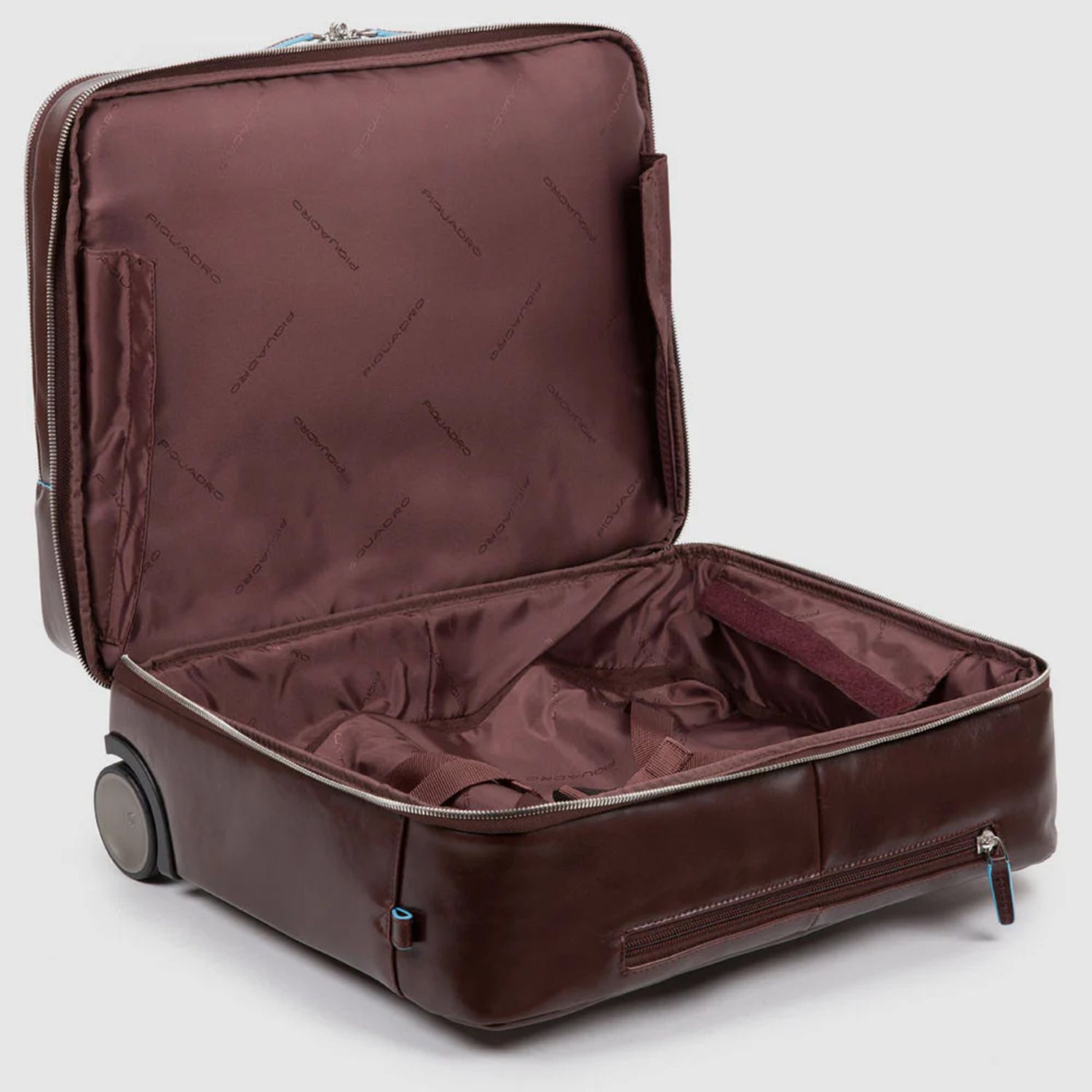 Piquadro Black Square Briefcase with wheels 2 compartments black
