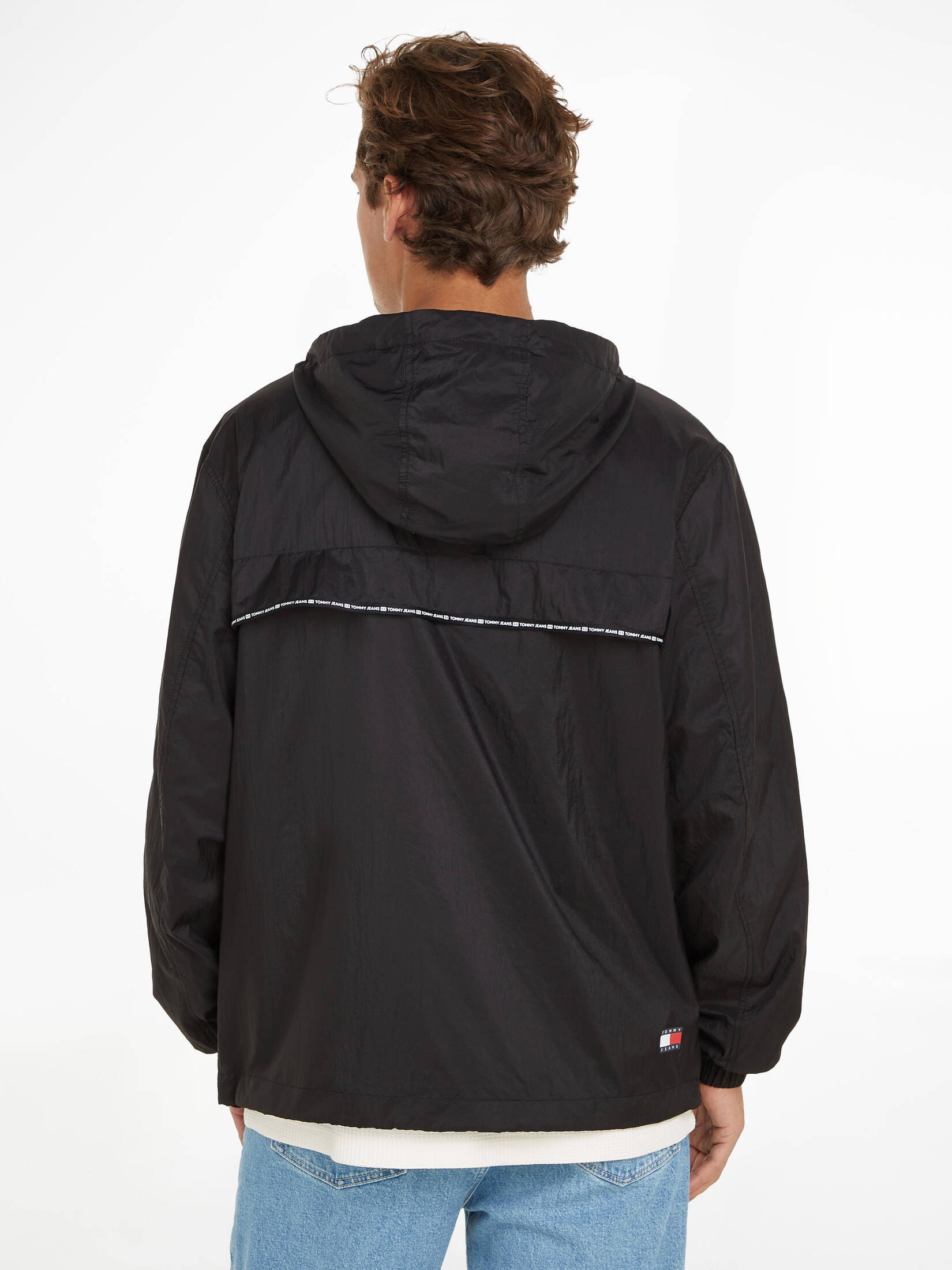 Tommy Jeans| Herren Jacke mit Kapuze TJM CHICAGO TAPE WINDBREAKER EXT