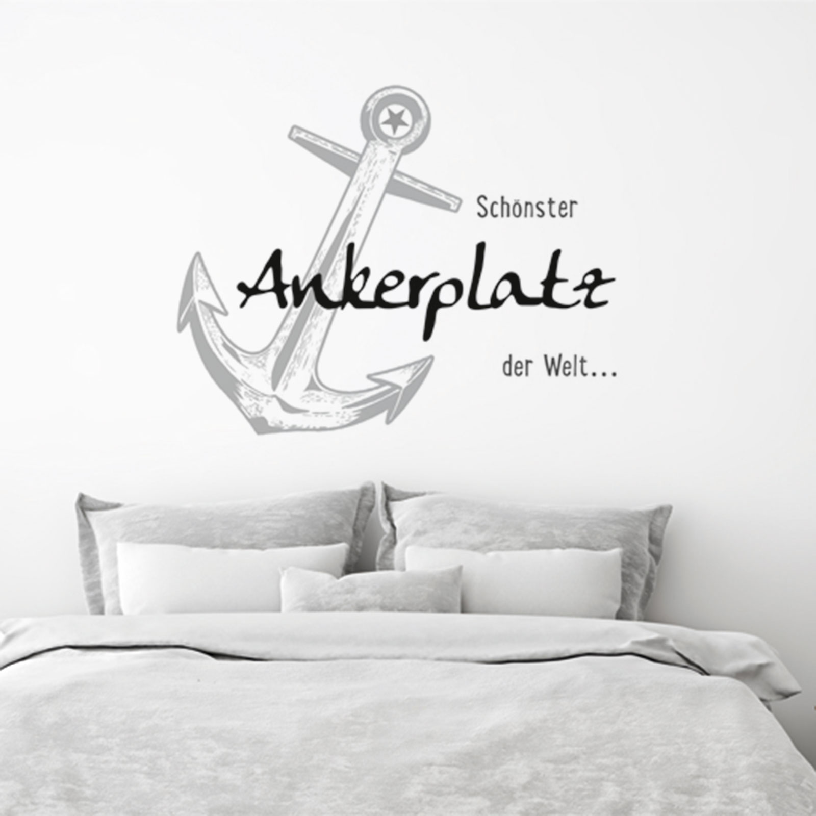 Wandtattoo - Ankerplatz - grau - selbstklebend
