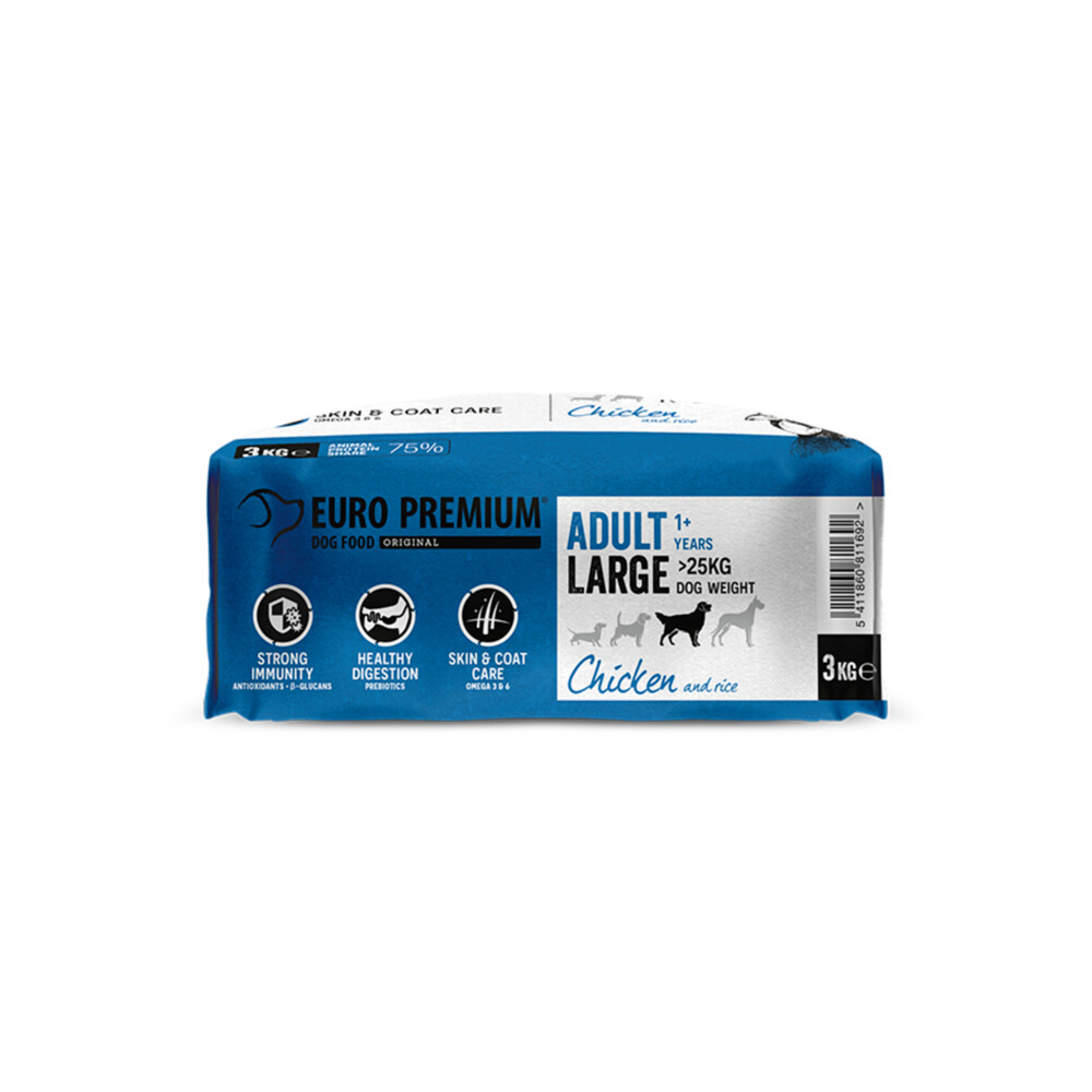 Euro-Premium Adult Large Kip - Rijst3 kg