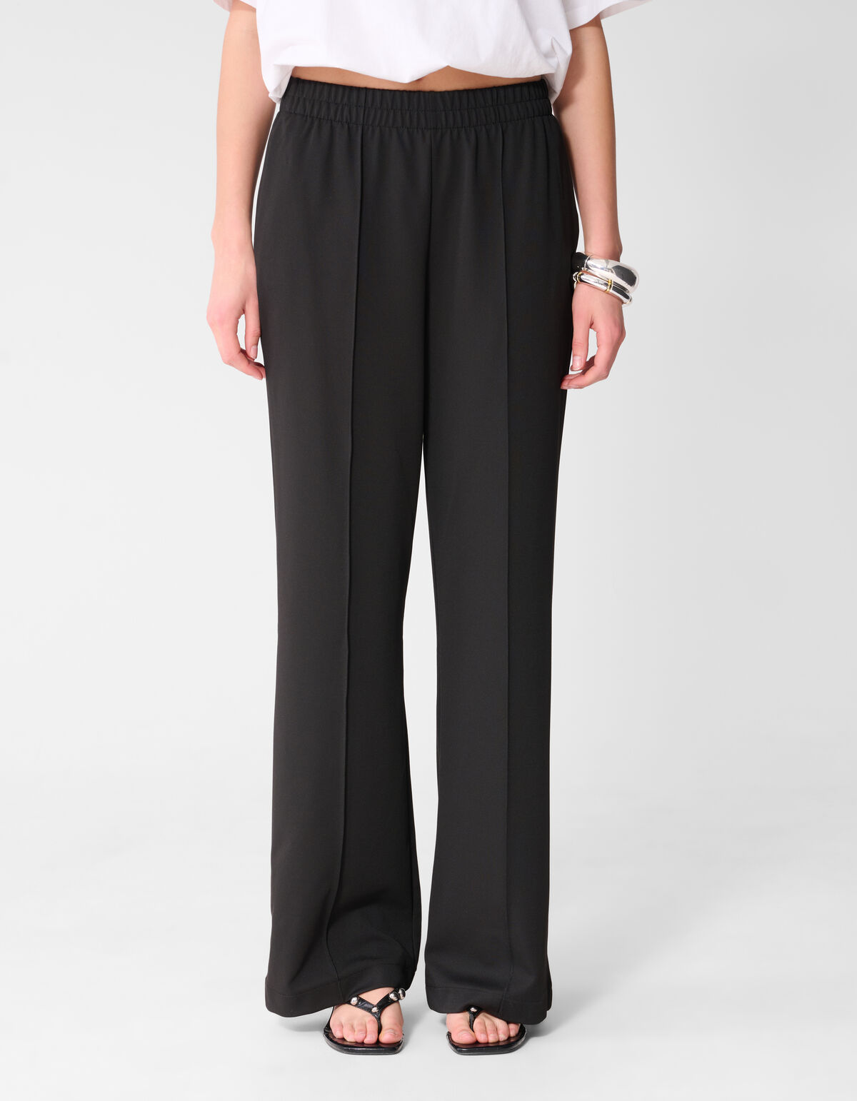 Basis Wide Leg Broek Zwart