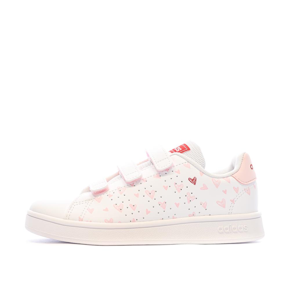 Adidas Baskets Blanche/Rose Adidas Advantage Cf C