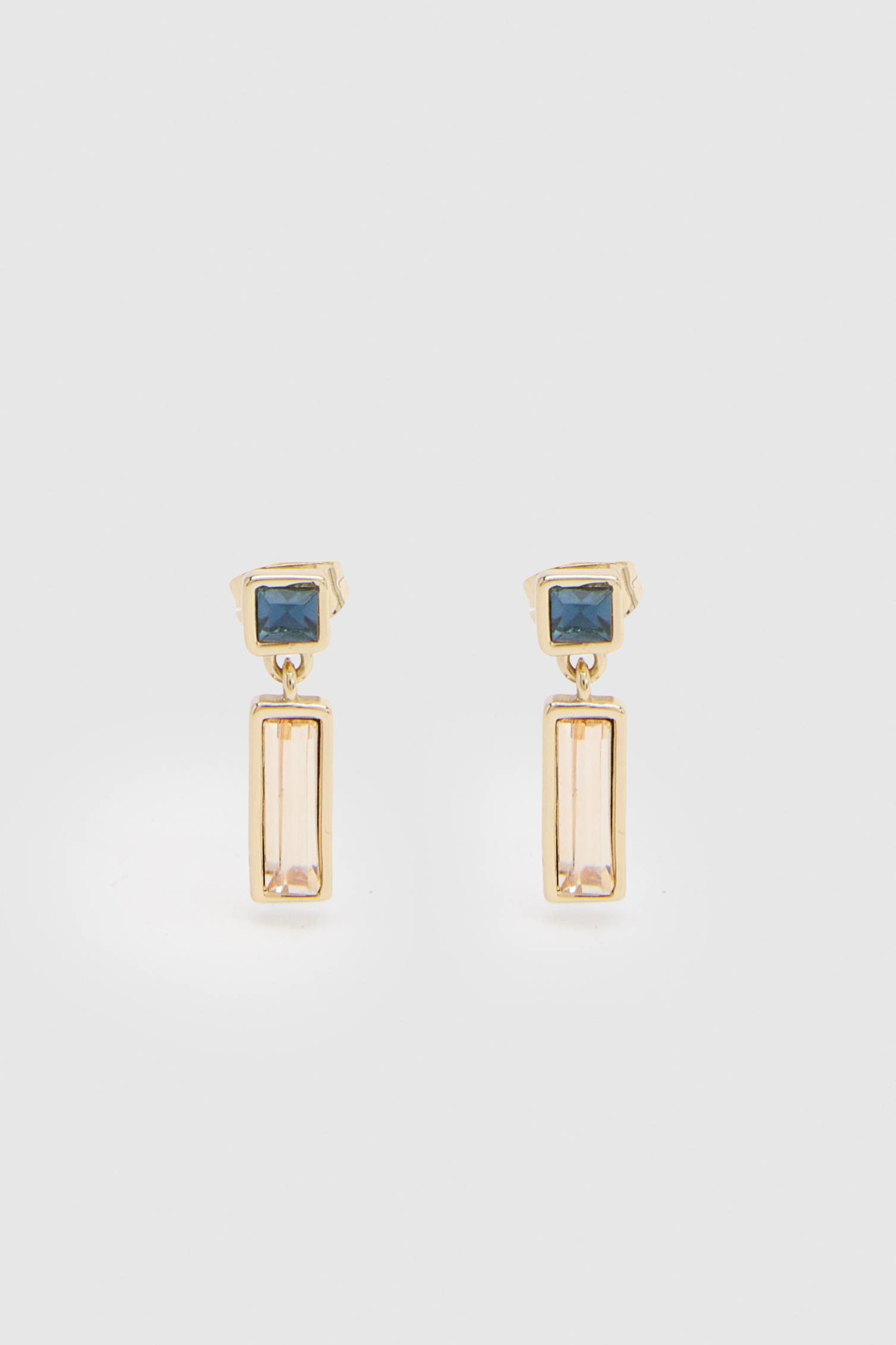 KarenMillen Boucles D'oreilles Pendantes À Cristaux Baguette