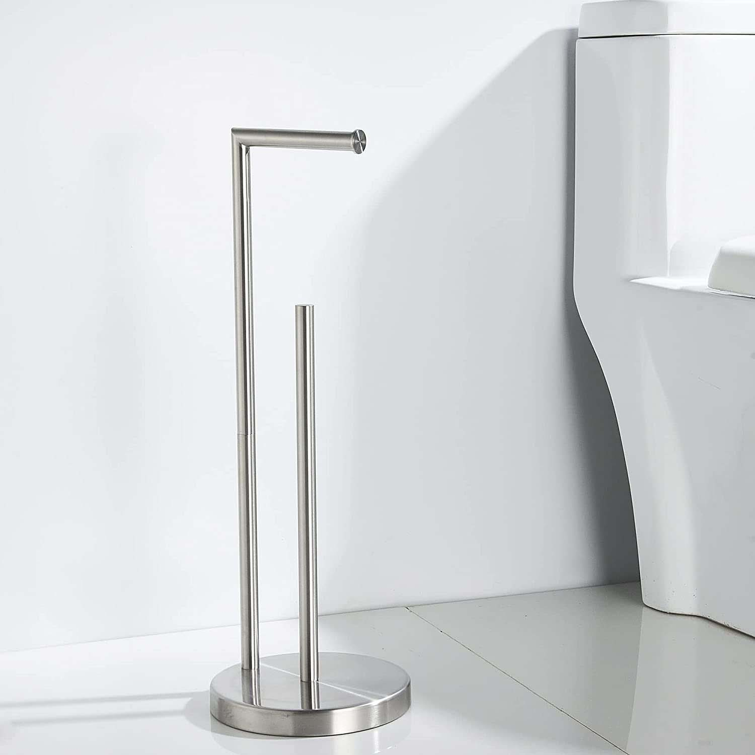 (55x17cm) Toiletten Papier Halterung Freistehender WC Papier Ständer - Silber