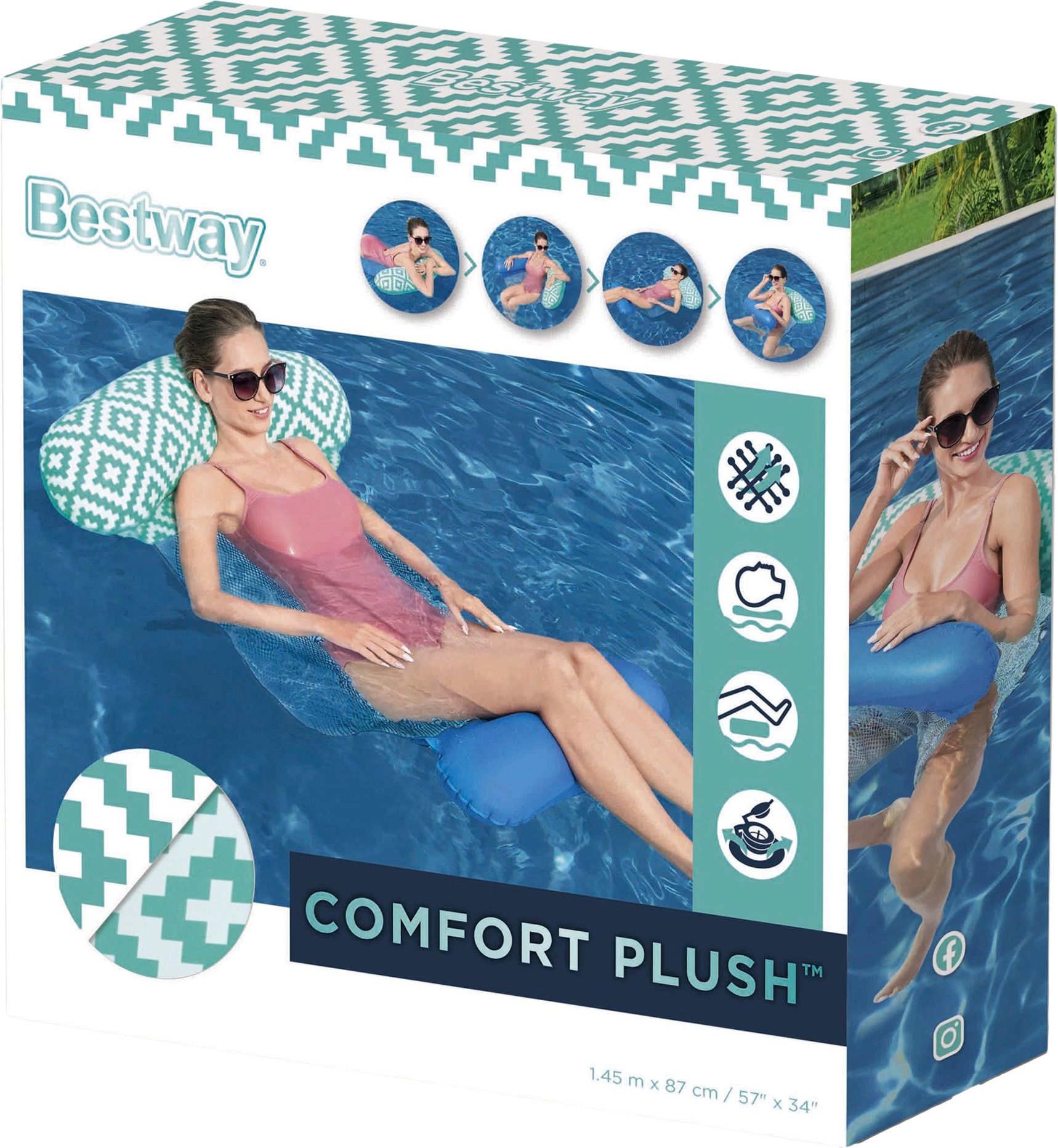 Bestway Comfort Plush Pool-Hängematte 145 x 87 cm