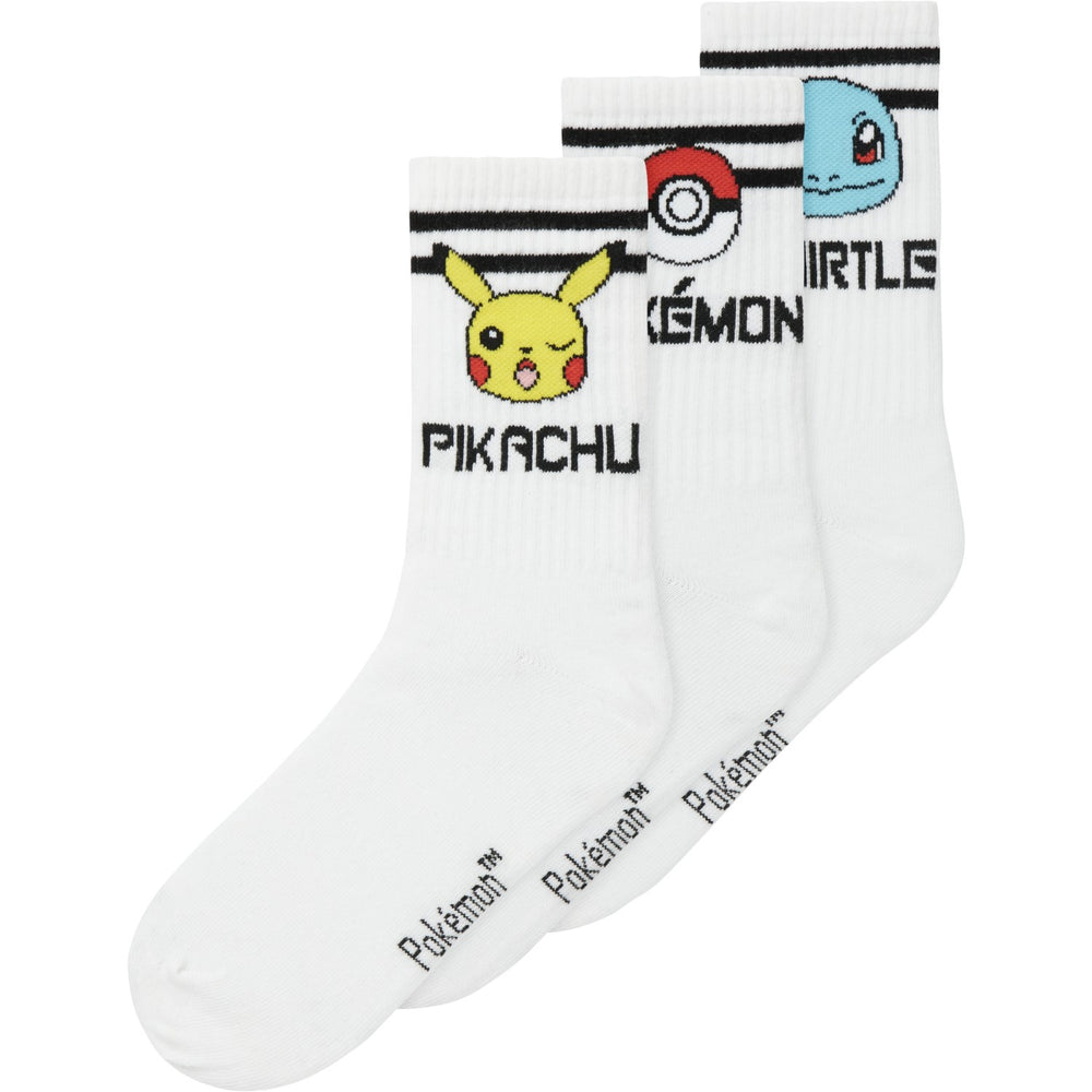 Køb Name It Bright White Milton Pokemon 3-Pak Strømper