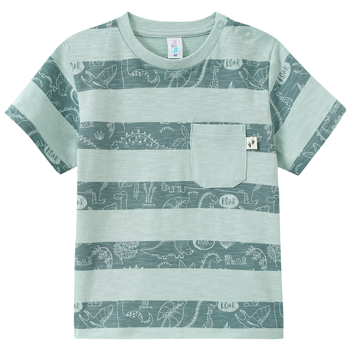 Topomini Jungen T-Shirt mit Blockstreifen dunkelgrün / mintgrün