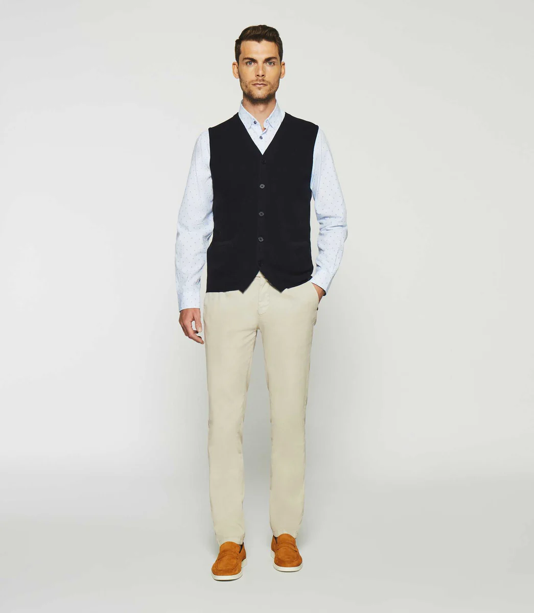 Gilet sans manches en maille marine DIVIN
