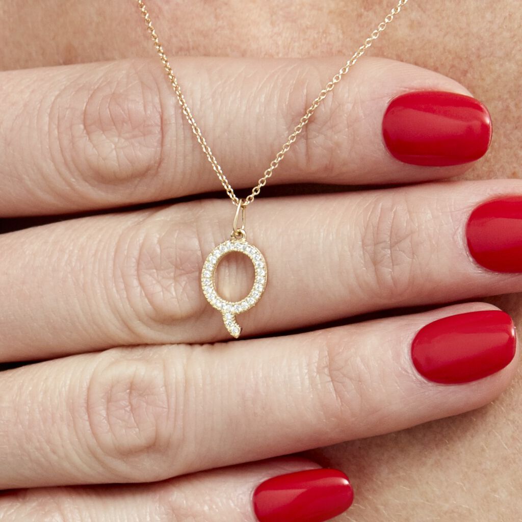 Pendentif Lettre Q Or Jaune Oxyde