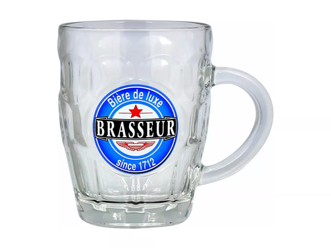 Novastyl - Lot De 6 Chopes A Biere 54 Cl En Verre Brasseur