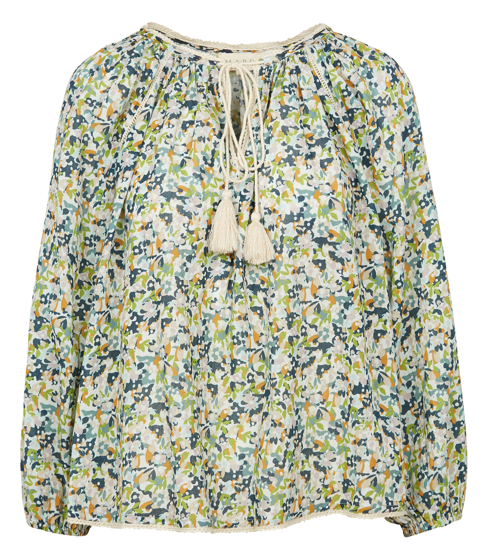 ERIN - Top col tunisien imprimé en coton | Multicolore