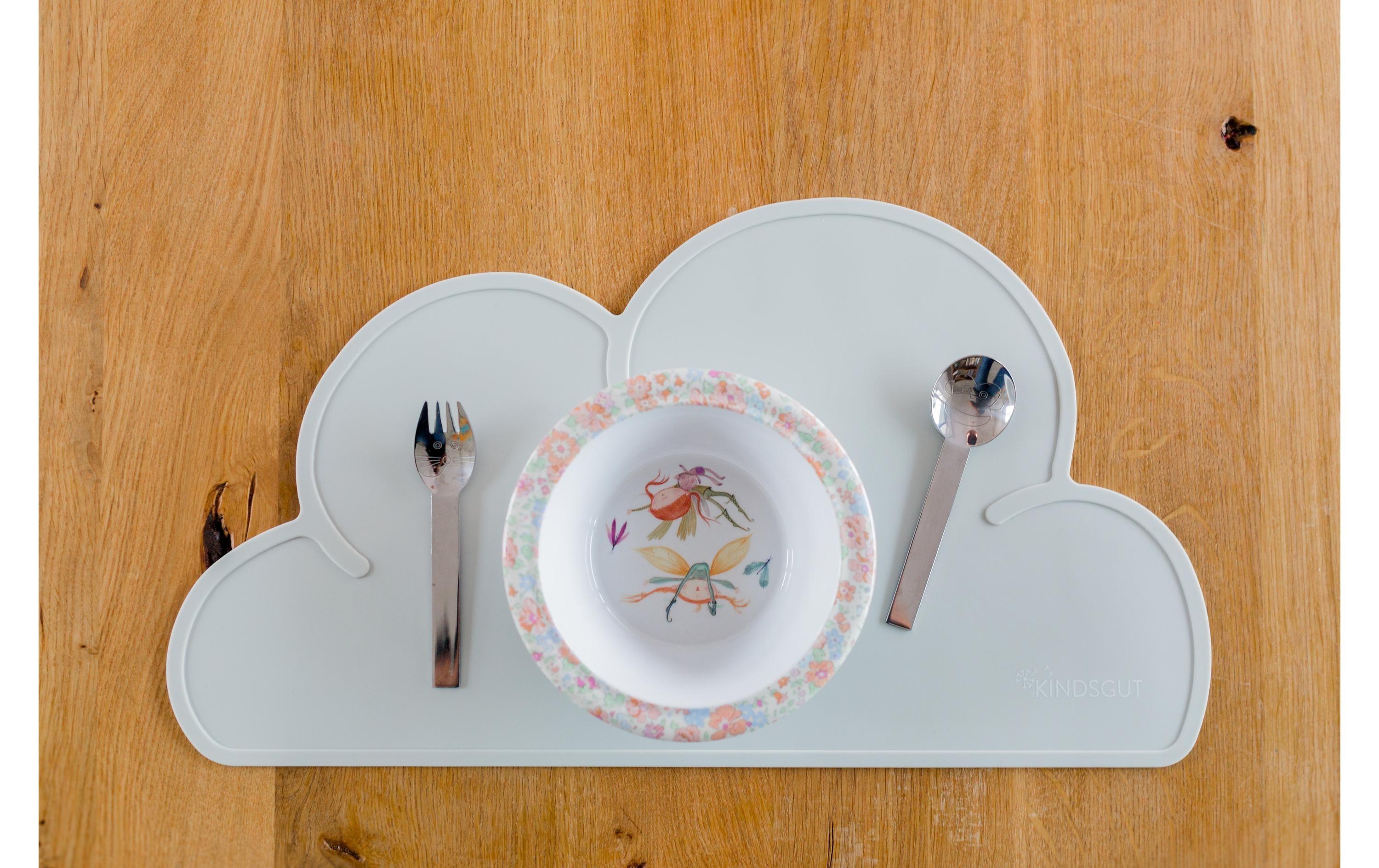 Kindertischset Platzdeckchen HellgrauEsstischunterlage in Wolkenform