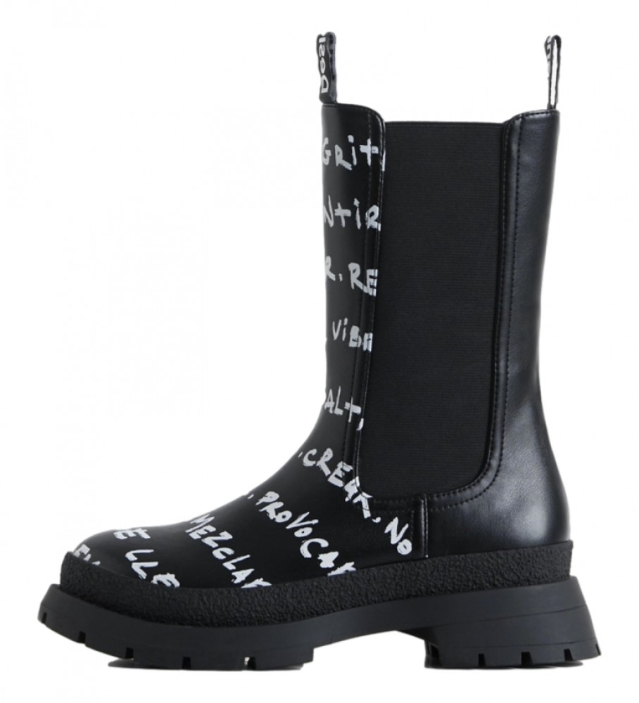 Botas Chelsea Desigual High Letter Pretas