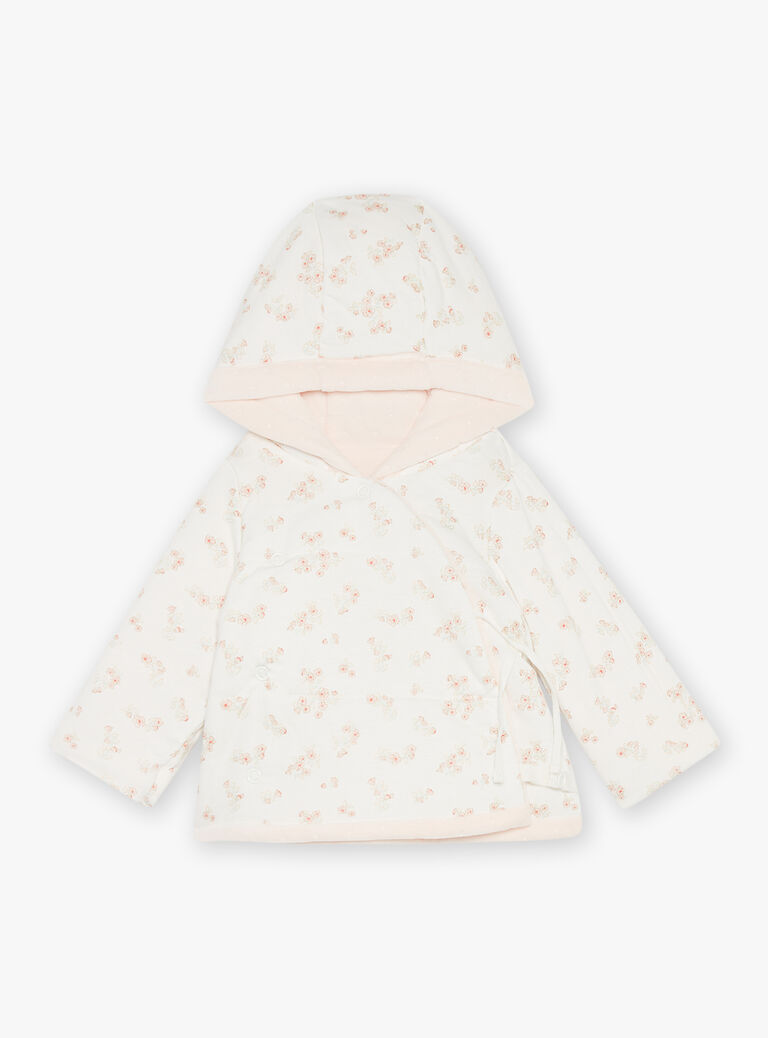 Veste à capuche rose pâle en velours