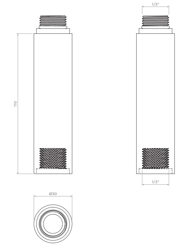 Clou Freddo verlengstuk 11cm chroom