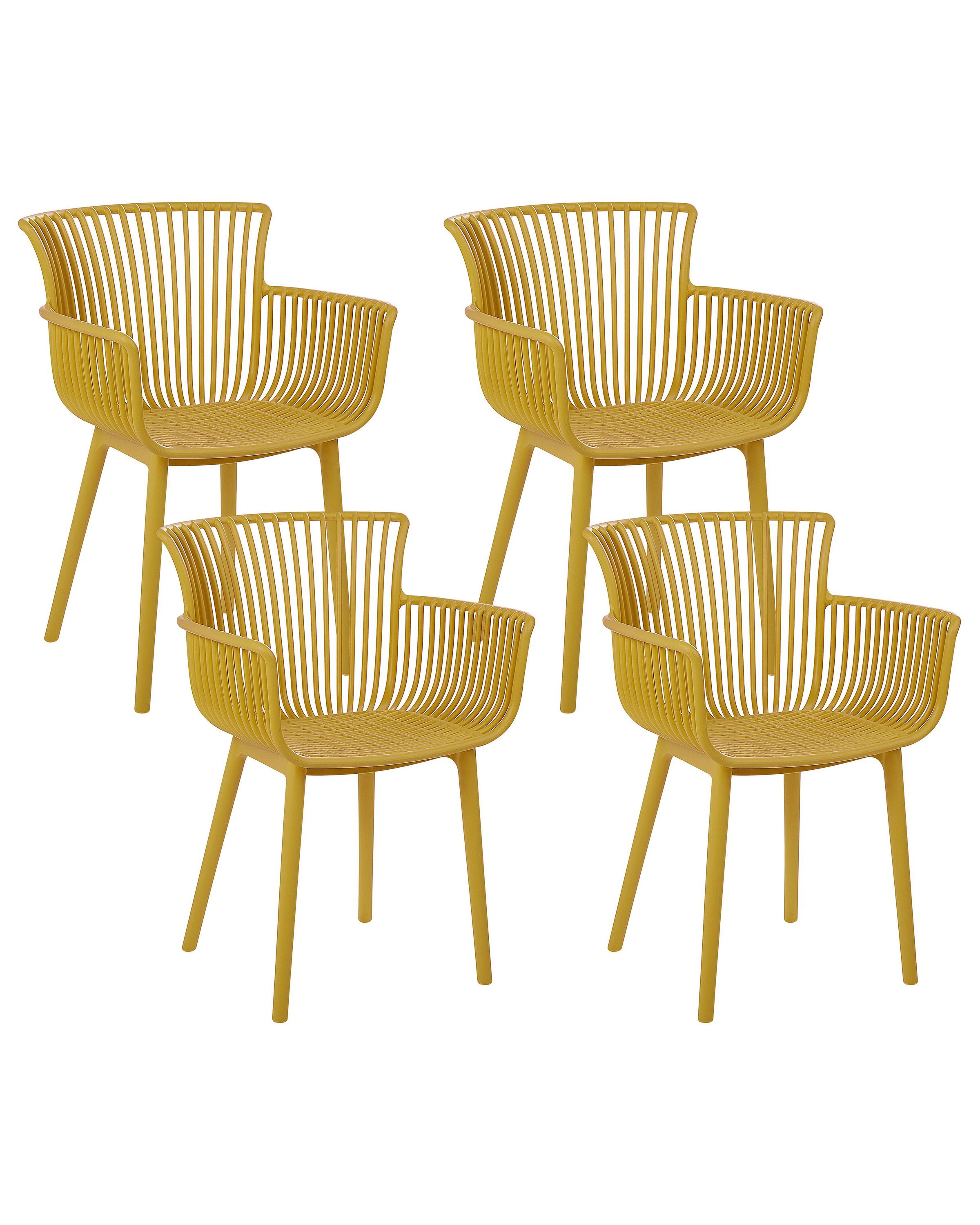 Set van 4 tuinstoelen PESARO Geel