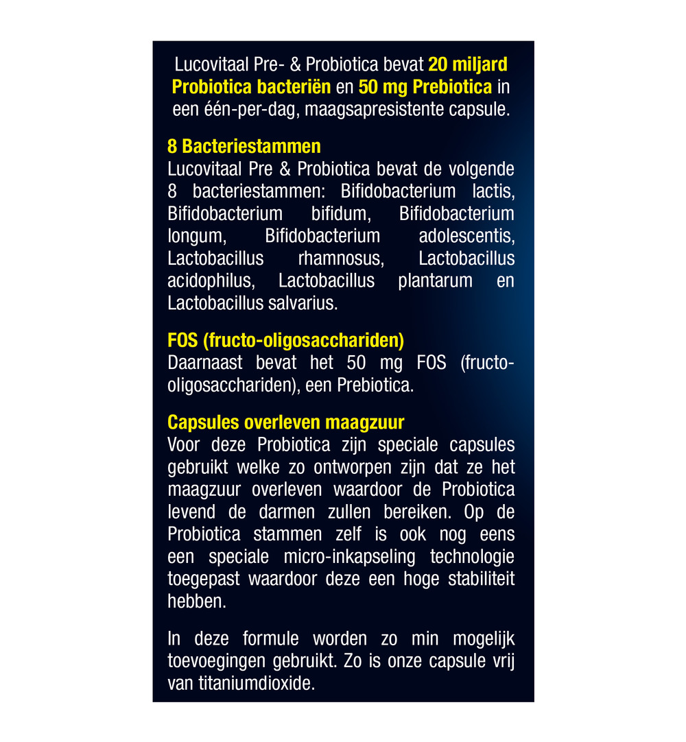 Lucovitaal Pre & Probiotica (30 capsules)