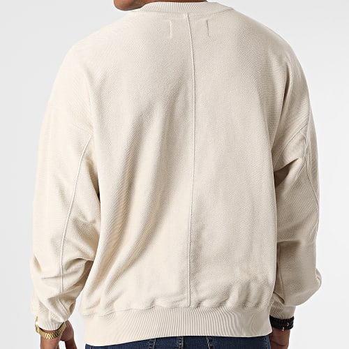Sweat Crewneck Monologo Textured 1893 Beige