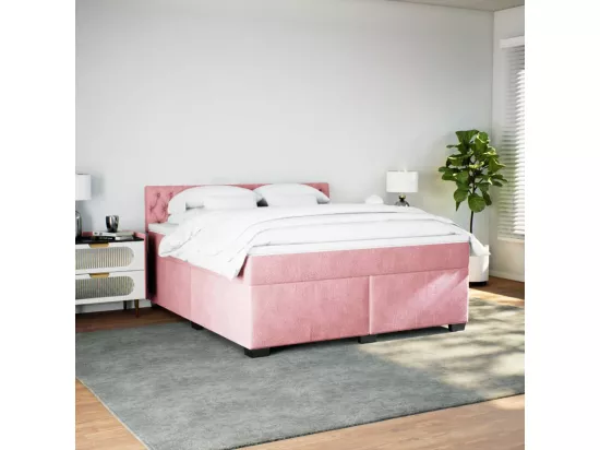 Sommier à lattes de lit avec matelas Rose 180x200 cm Velours