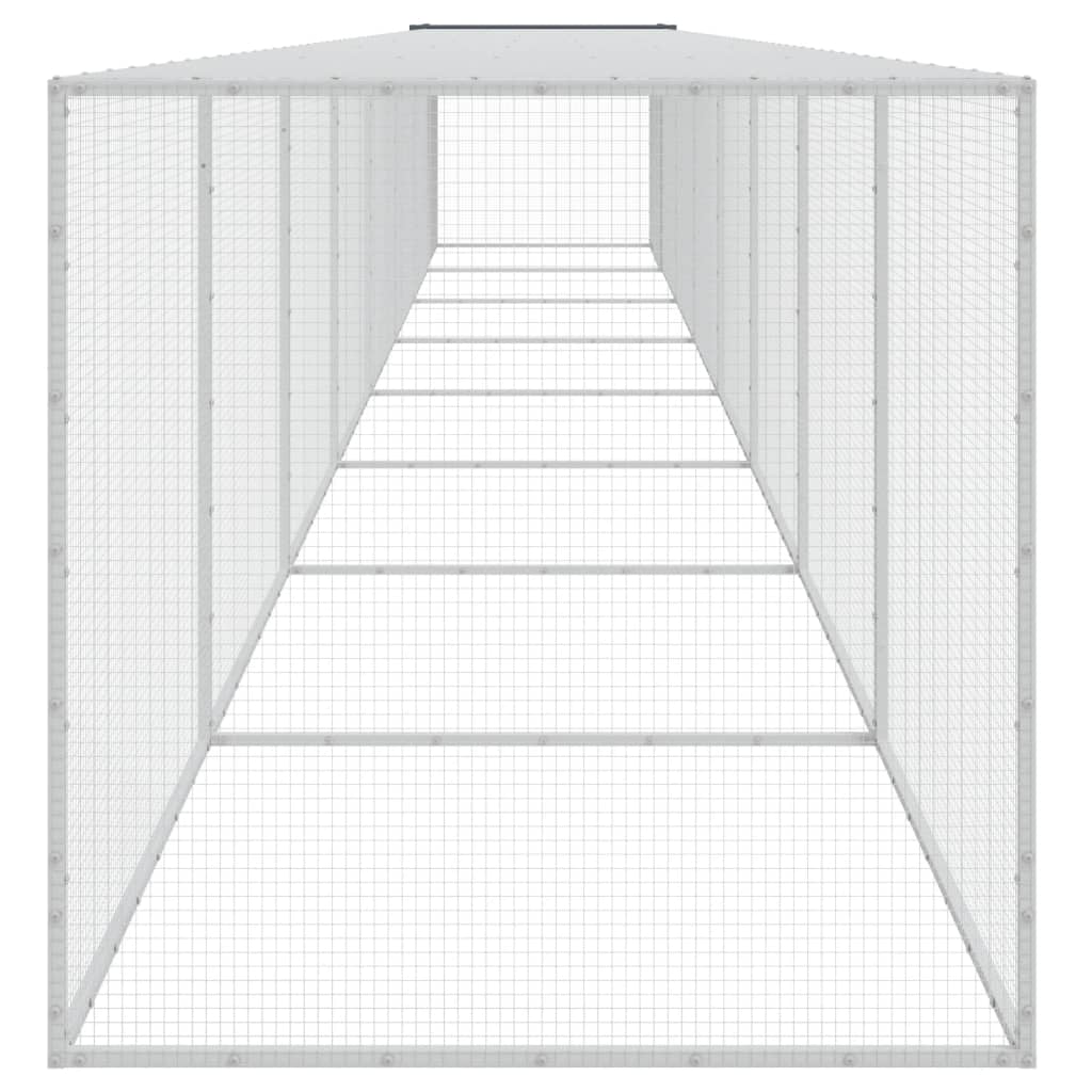 Galinheiro vidaXL com telhado de aço galvanizado, antracite, 1003x98x90 cm