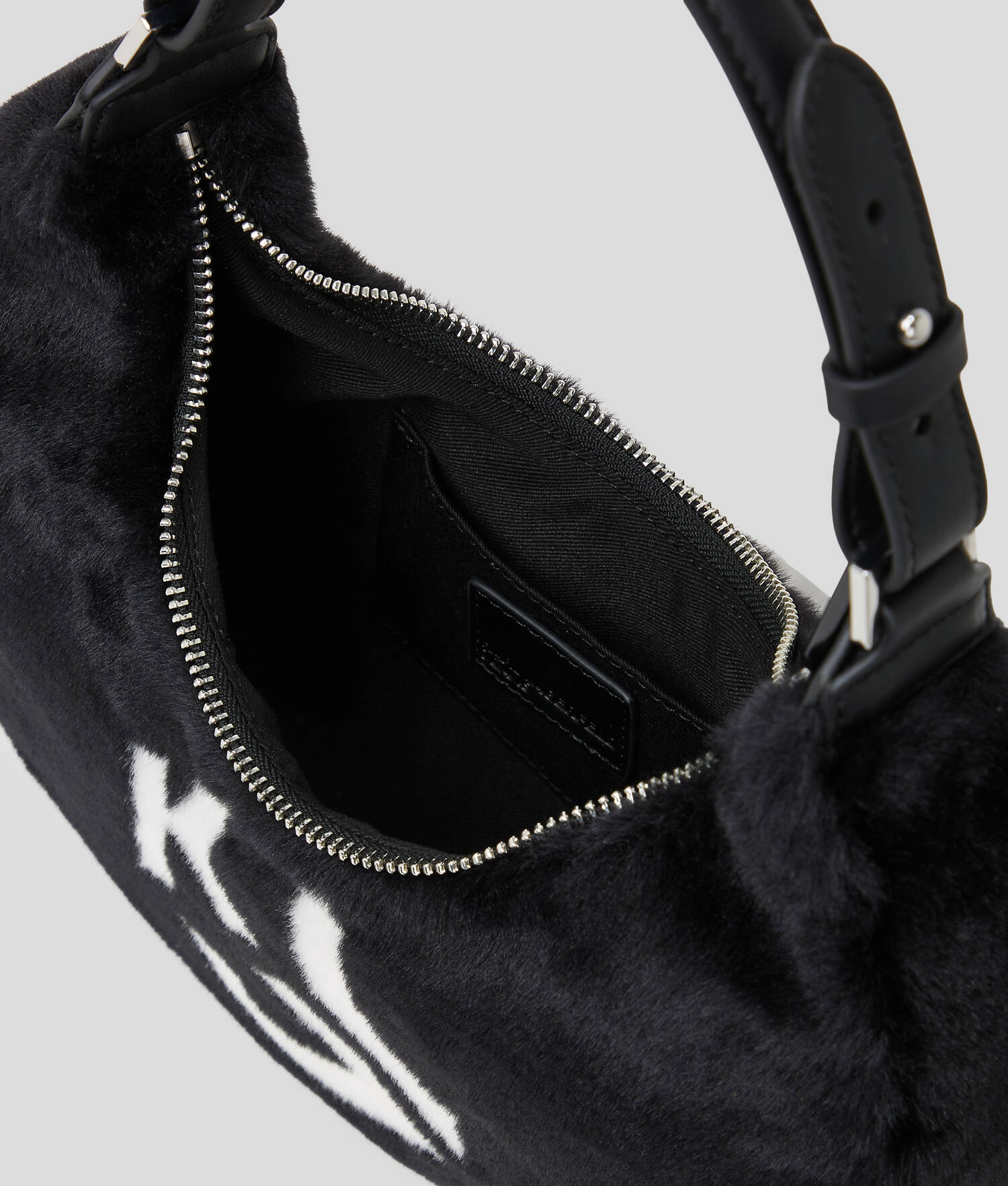 SAC PORTÉ ÉPAULE DEMI-LUNE EN FAUSSE FOURRURE KLJ