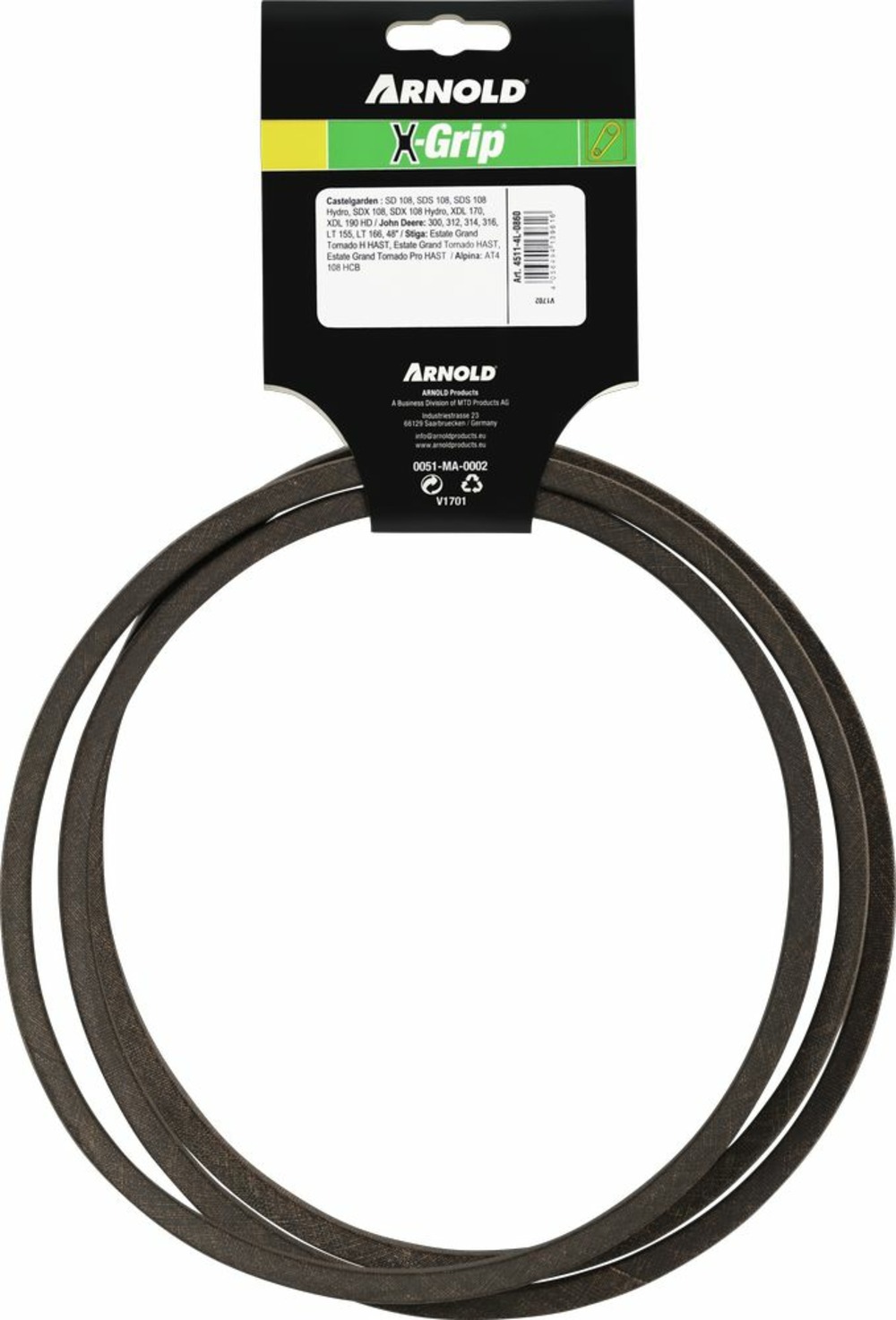 Courroie trapézoïdale x-grip v de type 4l860