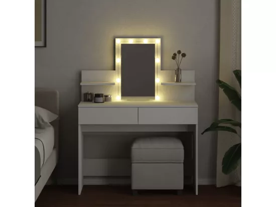 Coiffeuse avec LED blanc 100x40x130 cm