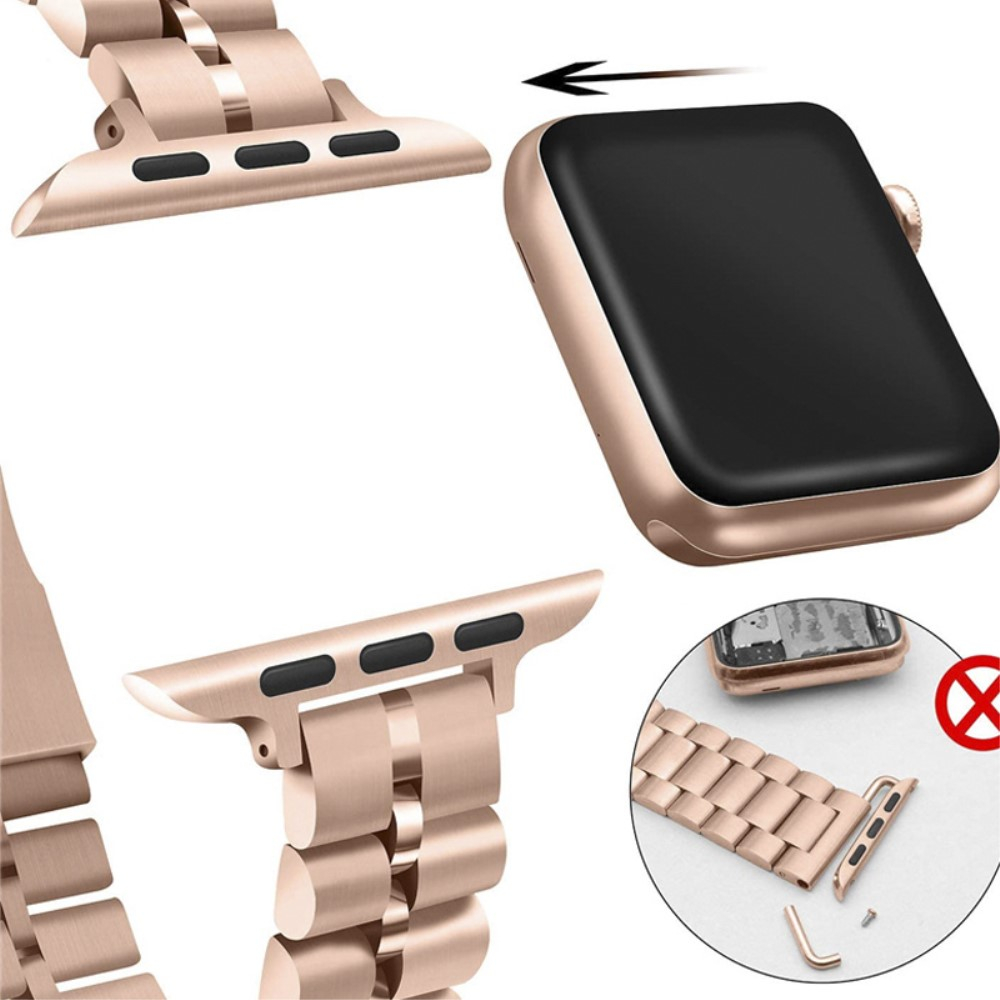 Apple Watch (42/41/40/38 mm) Edelstahl Armband mit Butterfly Verschluss - Roségold