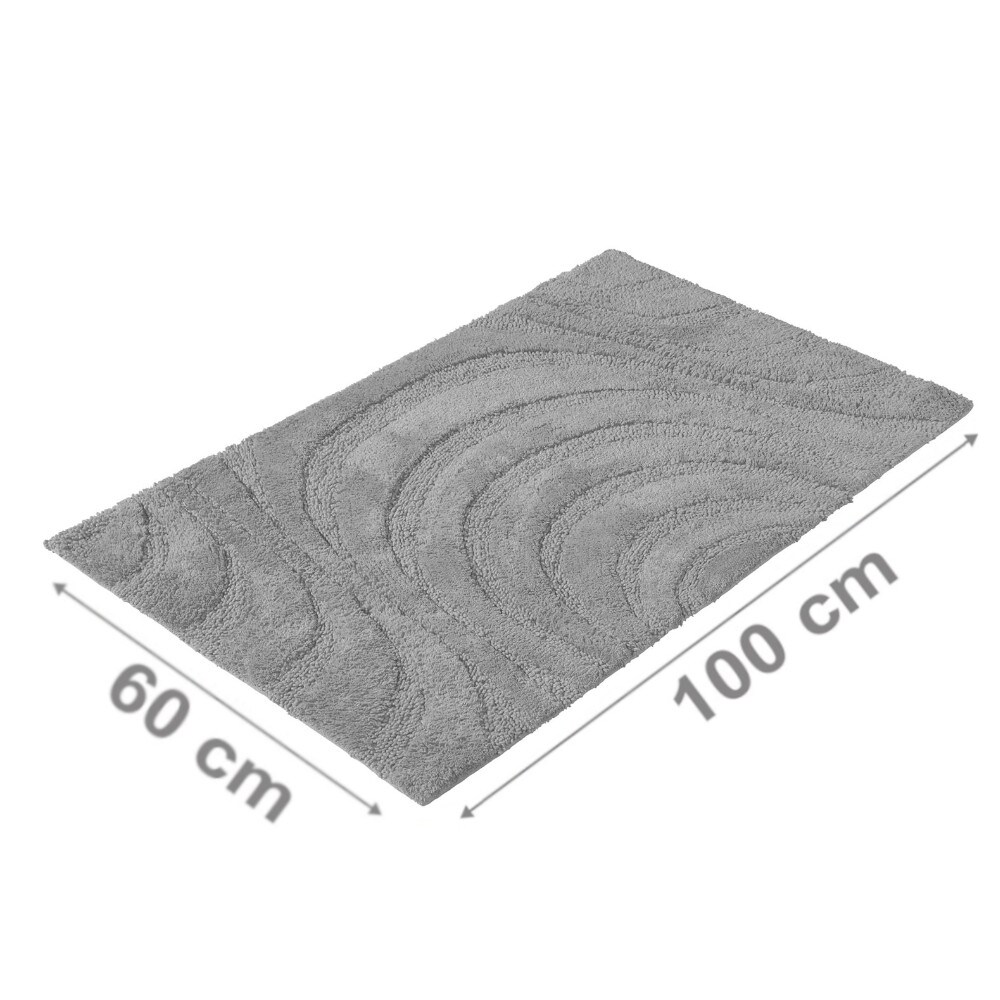 PANA® Badematte mit Wellenmuster • Duschvorleger • 100% Baumwolle Badteppich • Ökotex zertifiziert • waschbar • saugstark • Größe: 60x100cm • 6 verschiedene Farben