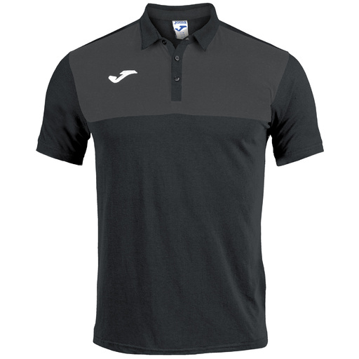 Camisa polo de manga curta Joma Winner, preta antracite