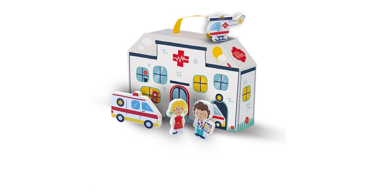 SES CreativePetits pretenders - Ziekenhuis speelkoffer en speelmat  (18012)