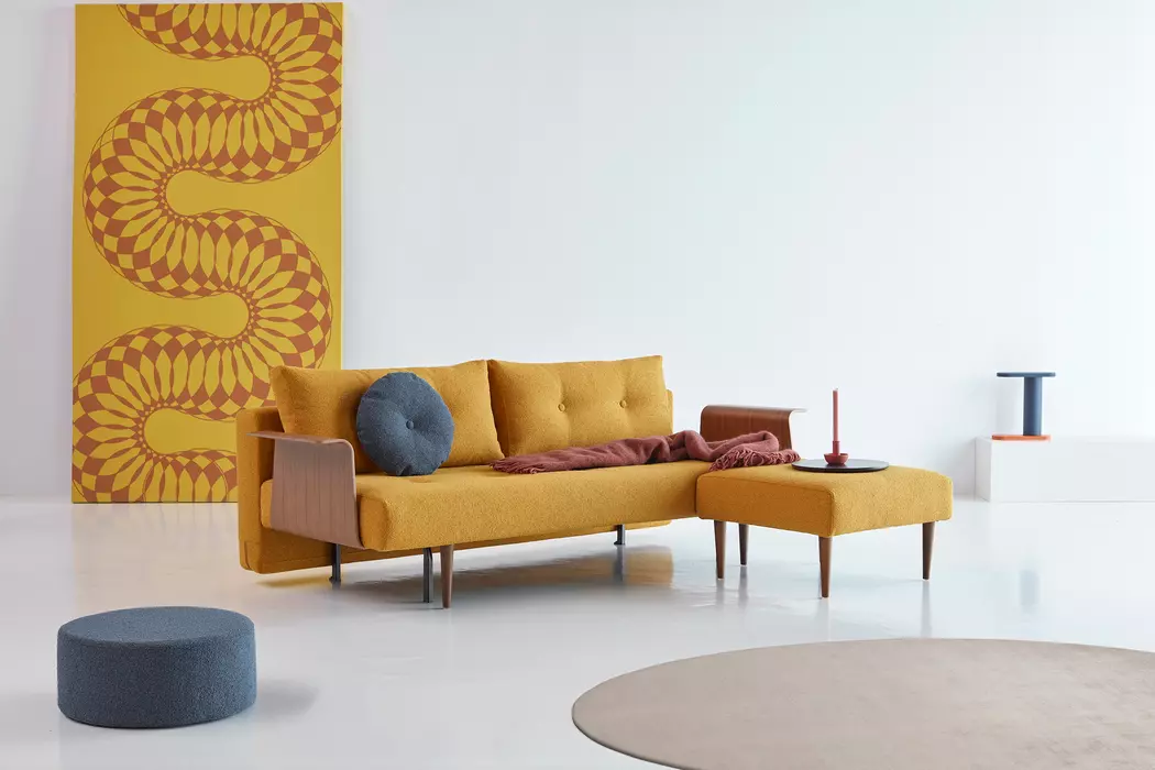 Schlafsofa mit Armlehnen Recast Plus dunkel