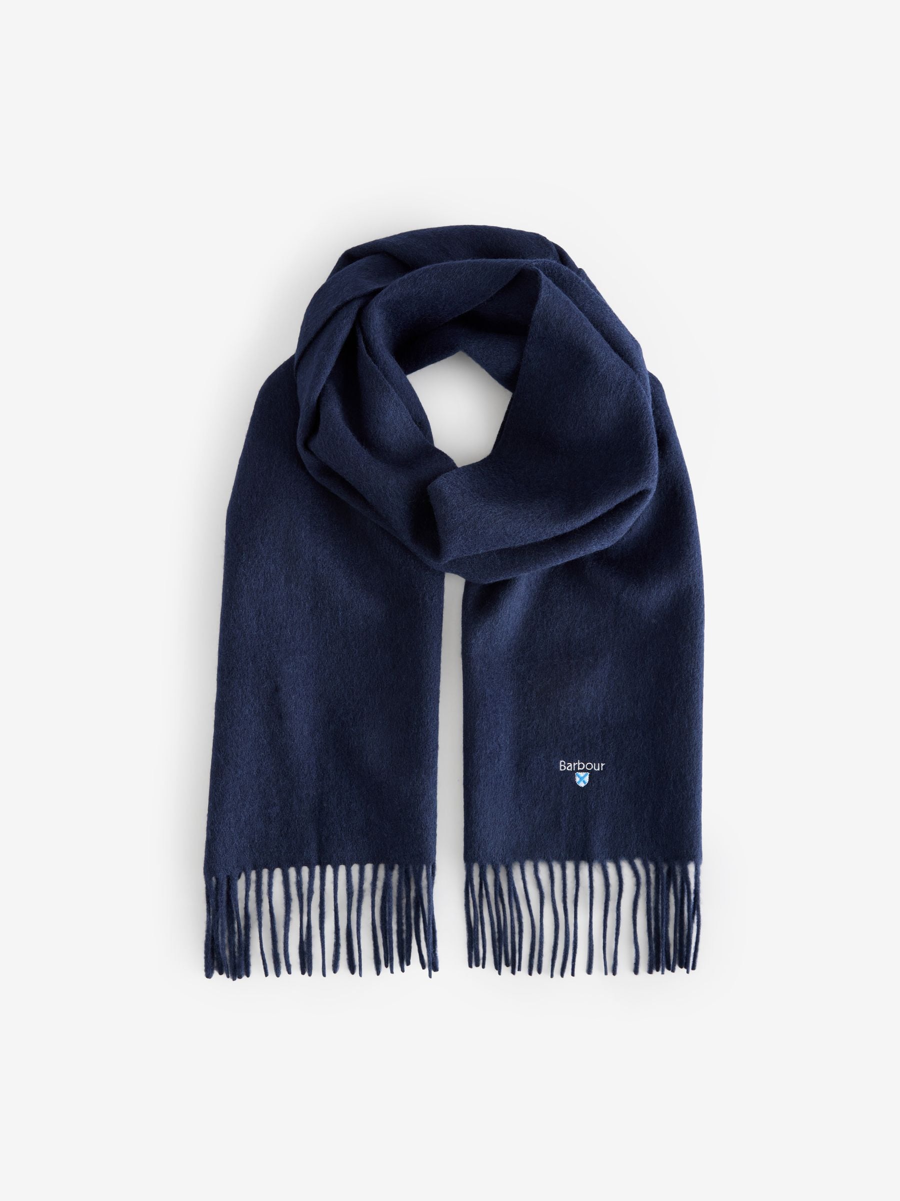 Blauw - Barbour® effen lamswollen sjaal