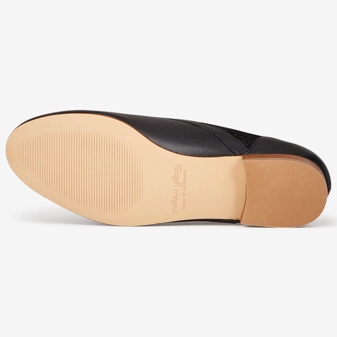 Mellow Yellow Derbies en Cuir Fosse noires